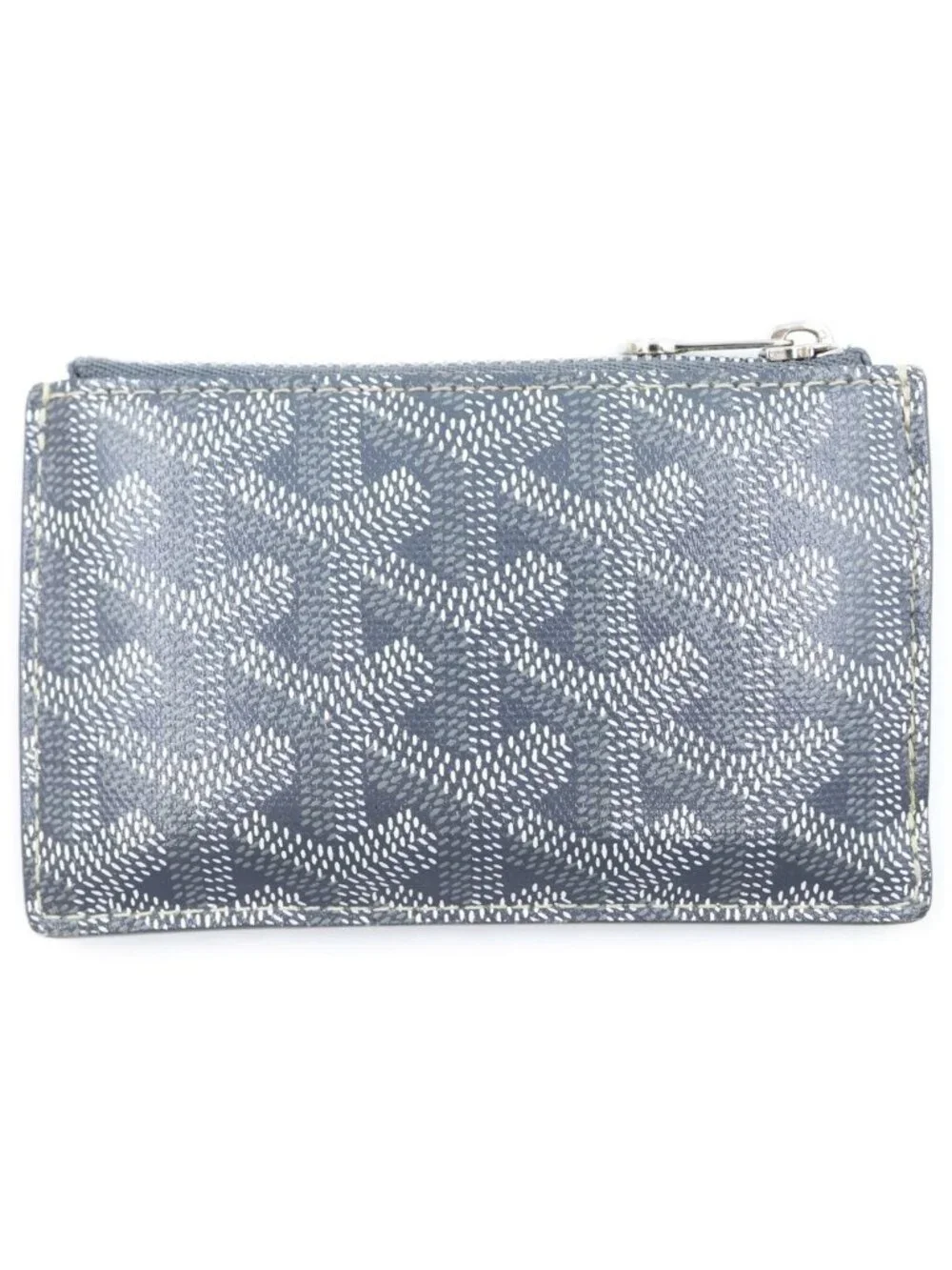 Goyard Bourbon Card Fragment Case Business Slot Gray Silver